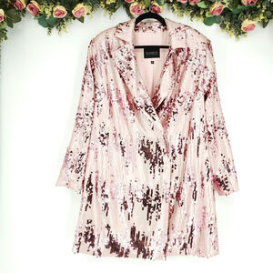 Eloquii Pink Sequin Embellished Blazer Dress Size 14